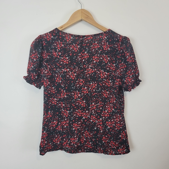 DYNAMITE | NWT Black and Red Short Sleeve Blouse - Picture 5 of 6